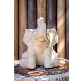 Statue éléphant assis 25cm