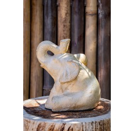 Statue éléphant assis 25cm