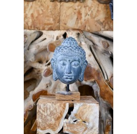 Statue tête de bouddha sur pied