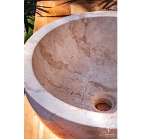 Vasque ronde blanche en marbre 40cm