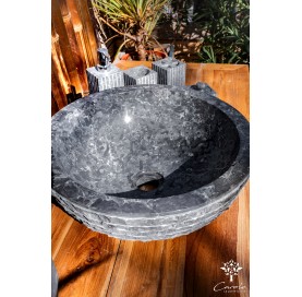 Vasque ronde grise en marbre 40cm