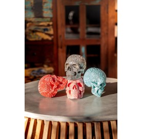Crâne décoration coloré en résine | Carole la Porte à Côté