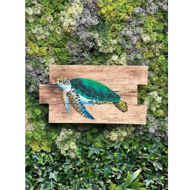 Tableau en bois grande tortue