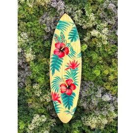 Planche de surf fleurs rouges