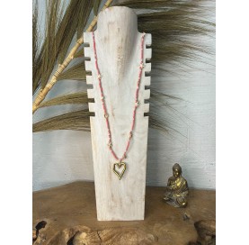 Collier perles et coeur