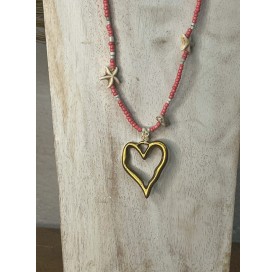 Collier perles et coeur