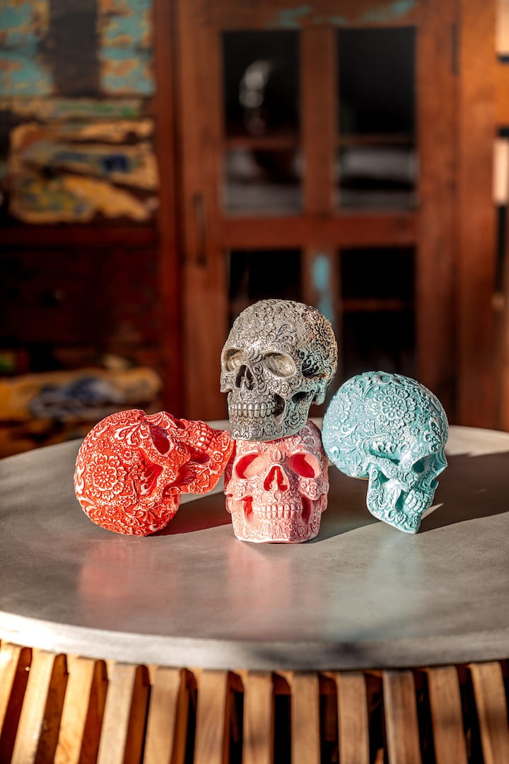 Crâne coloré 11 cm