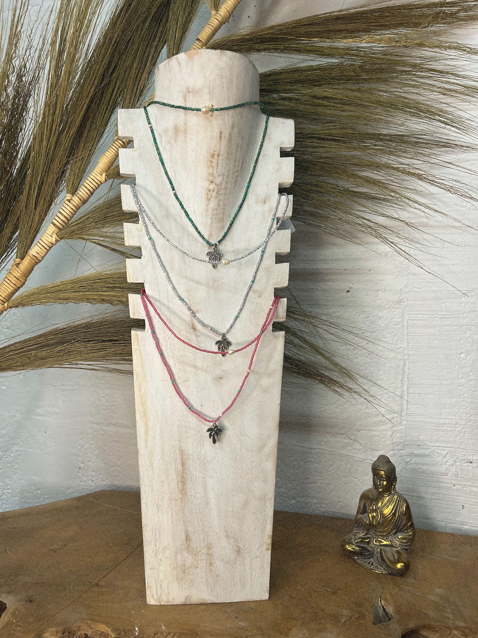 Collier double rang palmier