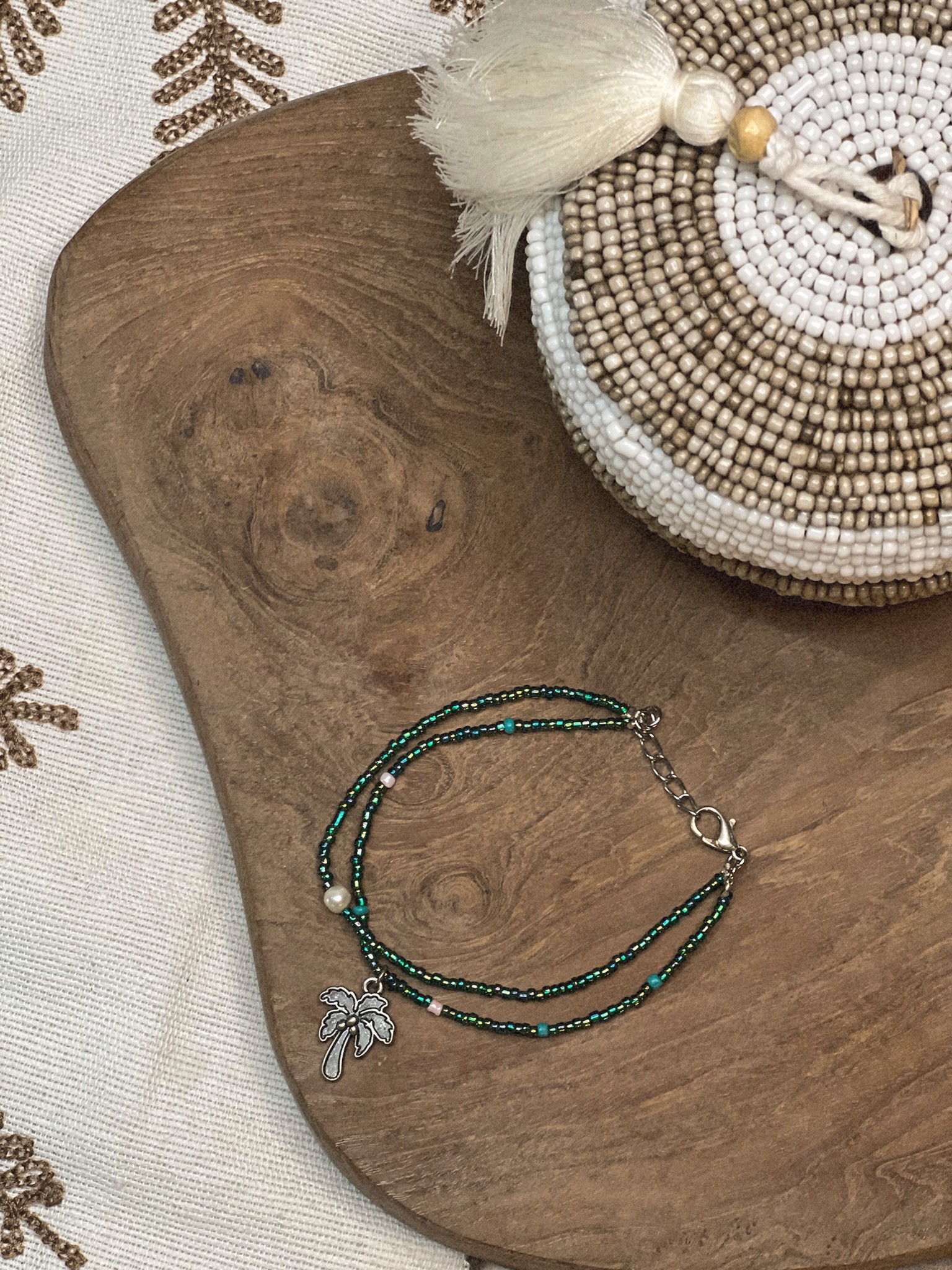 Bracelet double rang palmier