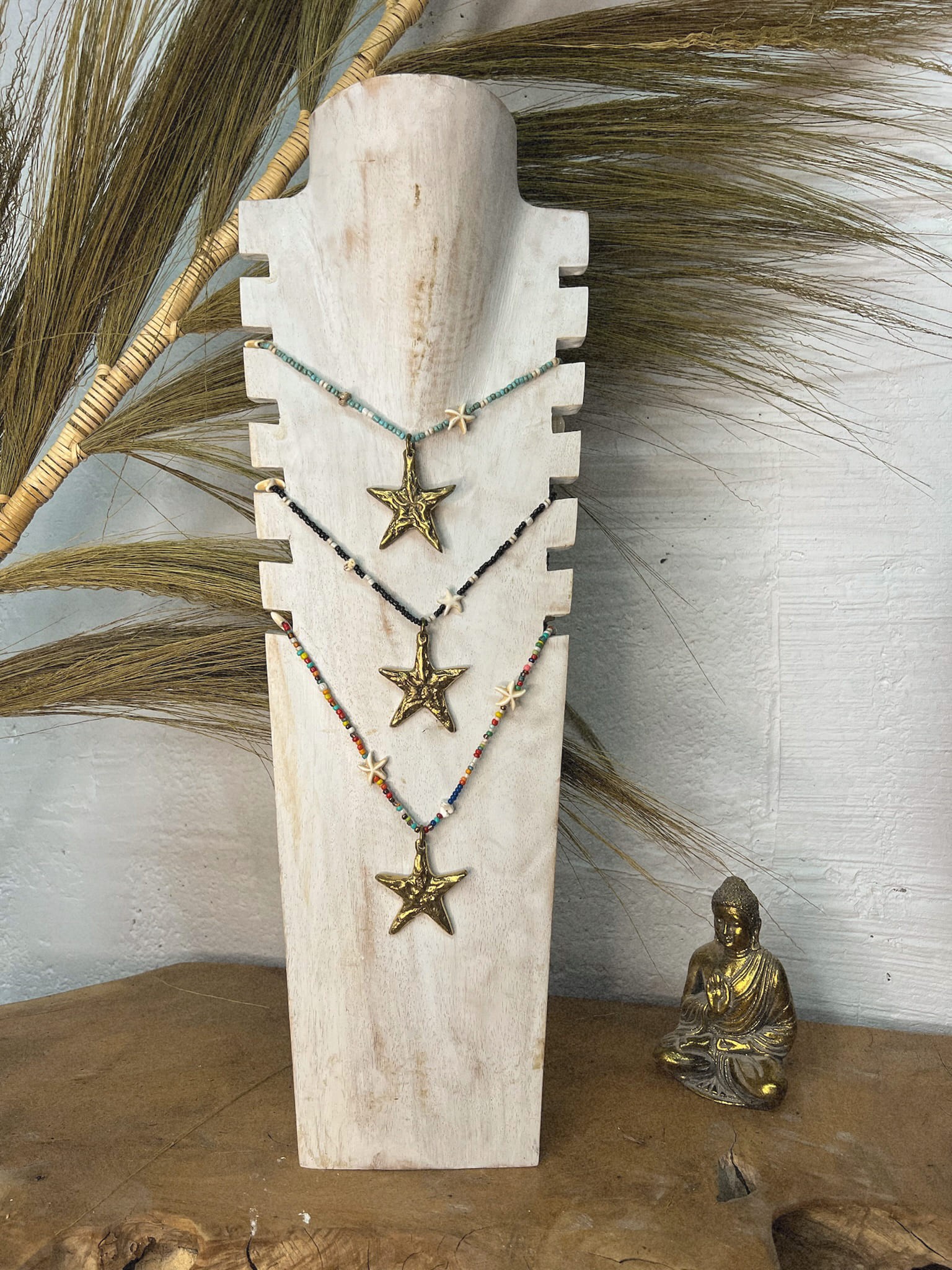 Collier perles et étoiles